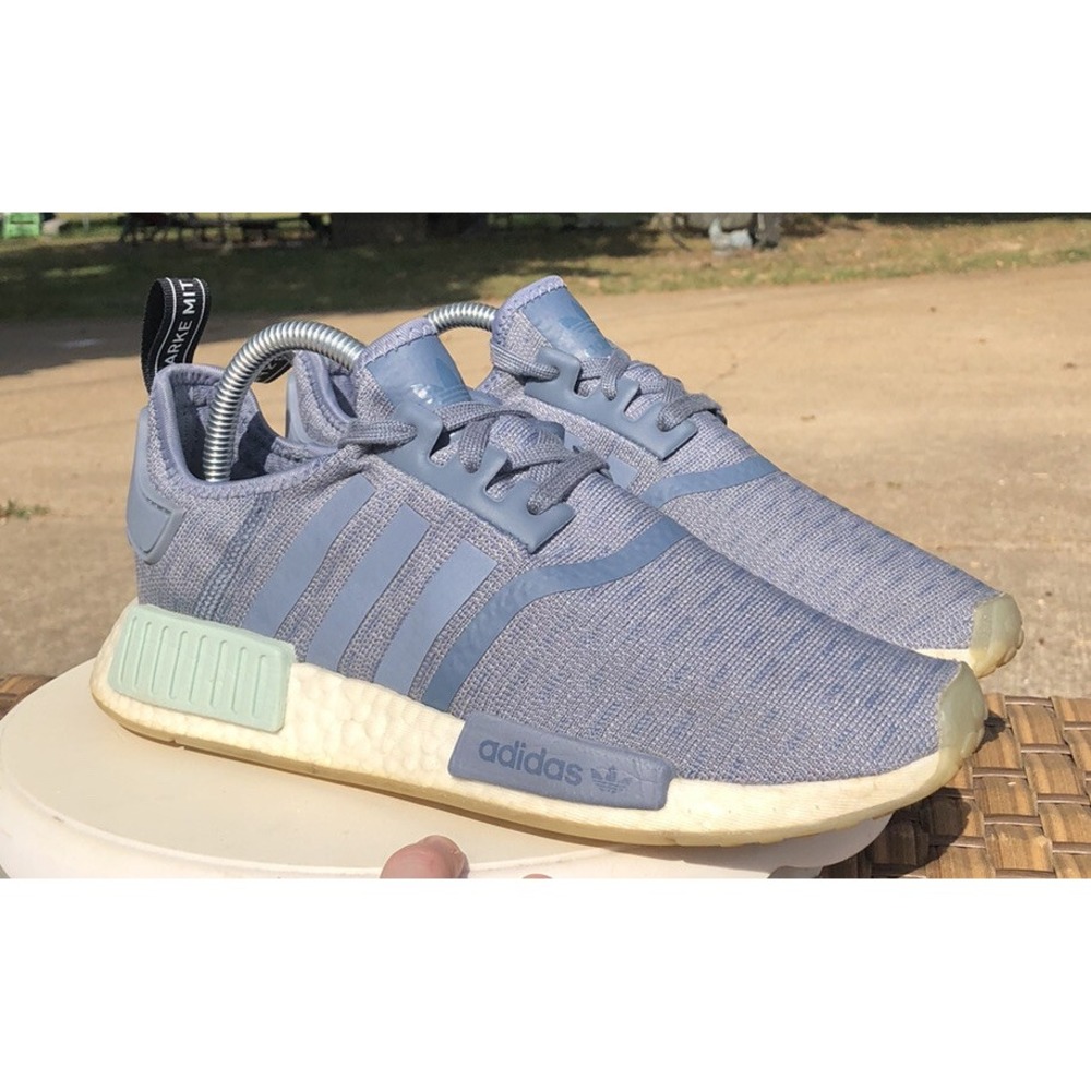 Vintage 2010s adidas NMD R1 Raw Steel Athletic Runner Blue Size 8.5 CQ2013